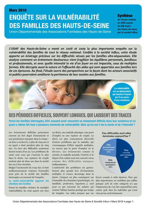 Couverture enquête sur la vulnérabilité